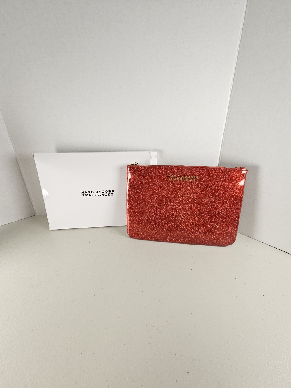 New In Box Marc Jacobs Glitter Cosmetic Pouch - Red